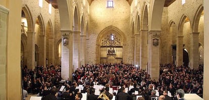 Un momento de la inauguración de la iglesia restaurada de Santa María de Úbeda, el 21 de abril del año pasado.