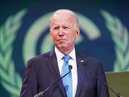 Joe Biden, este martes, en la Conferencia del Clima de Glasgow.