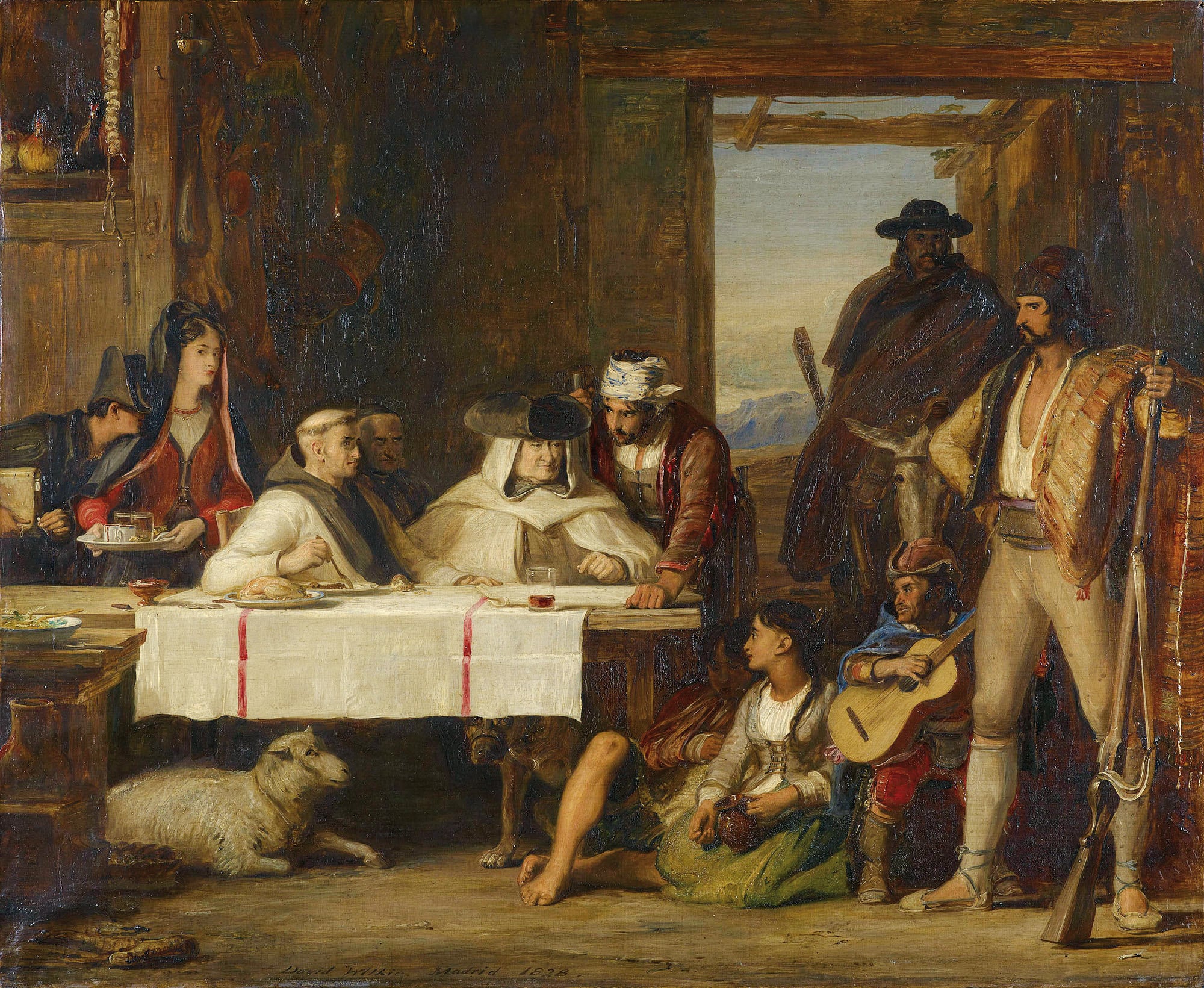 'Un consejo de guerra guerrillero', óleo de David Wilkie de la Royal Collection del Reino Unido.