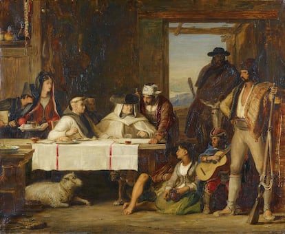 'Un consejo de guerra guerrillero', óleo de David Wilkie de la Royal Collection del Reino Unido.