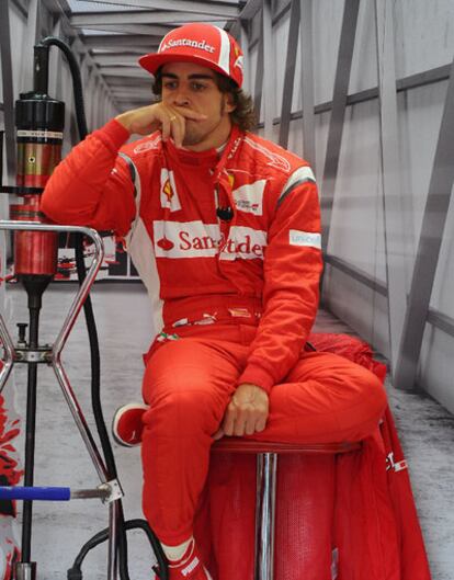 Fernando Alonso, ayer en Silverstone.
