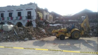 Vista general de los daños en el municipio de Juchitán, estado de Oaxaca.