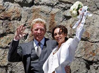 Boris Becker, con Lilly Kerssenberg tras la boda.