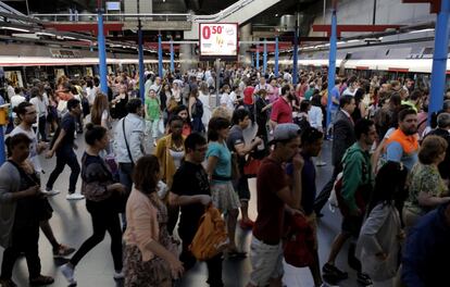 Estación de Príncipe Pío de Madrid donde sigue la huelga de trabajadores de Metro y Renfe.