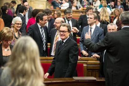 Artur Mas, en el Parlament este lunes.