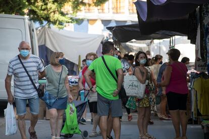 Mercadillo de la localidad de Villacarrillo, este jueves.