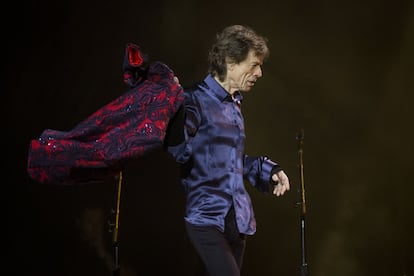 Mick Jagger durante la presentación de los Rolling Stones en el Foro Sol de la ciudad de México.