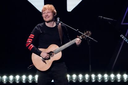 Ed Sheeran performs at Z100's iHeartRadio Jingle Ball on Dec. 10, 2021, in New York