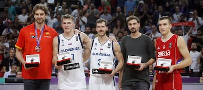 Pau Gasol, Doncic, Dragic, Shved y Bogdanovic, quinteto ideal del Eurobasket