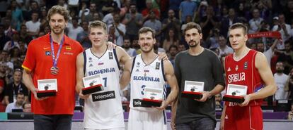 Pau Gasol, Doncic, Dragic, Shved y Bogdanovic, quinteto ideal del Eurobasket