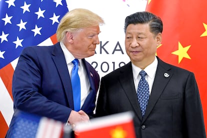 Donald Trump and Xi Jinping at the G-20 summit in Osaka on June 29.