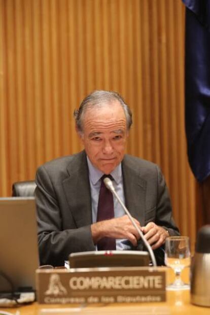 El presidente del Teatro Real, Gregorio Marañón y Bertrán de Lis, hoy en el Congreso.