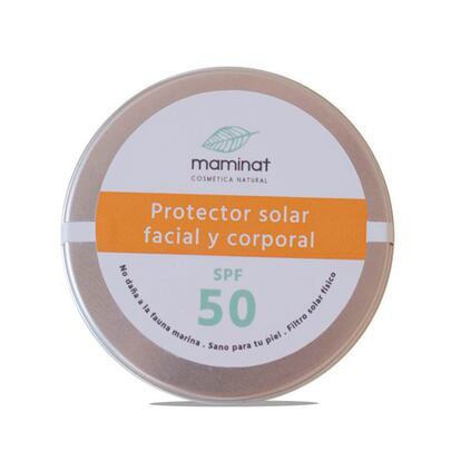 Maminat. También comprometida con el medioambiente, esta firma española de cosmética natural ha lanzado esta temporada su primer solar. “Para mí el mejor protector solar es el que tiene un filtro solar físico, porque no penetra en la piel sino que deja una capa sobre la misma y no daña a la fauna marina”, confirma Natalia Olmo, experta en cosmética natural y fundadora de Maminat. 
 
TOP Productos. Con factor 50, en textura sólida y metida en una lata, la crema solar de Maminat es facial y corporal y solamente contiene elementos naturales que promueven y estimulan las funciones naturales de la piel.