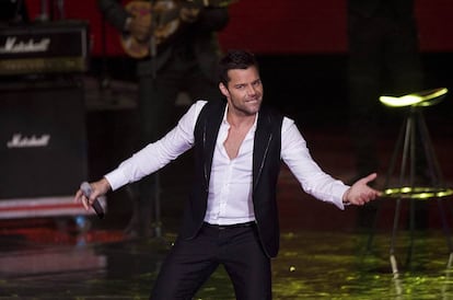 Ricky Martin, durante un concierto en México en 2010, el año en que declaró que es gay.