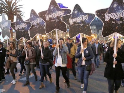 Manifestaci&oacute;n la semana pasada en San Sebasti&aacute;n en apoyo a la reclusa de ETA Sara Majarenas.