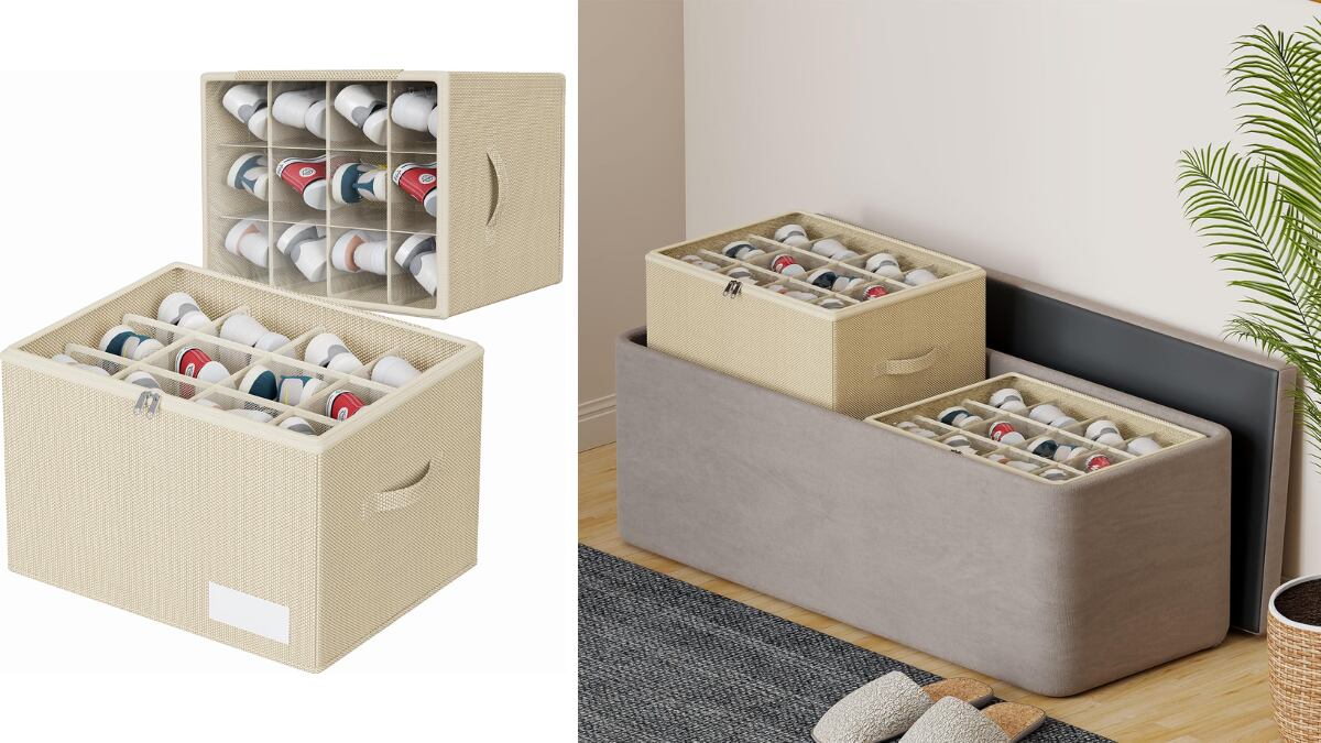 Caja organizadora de zapatos.