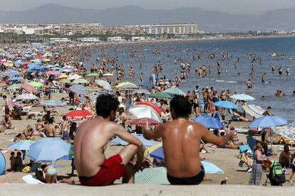 Imagen de la playa de la Malvarrosa (Valencia).