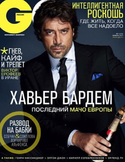 Javier Bardem en la portada de la edicin rusa de<i> GQ.</i>