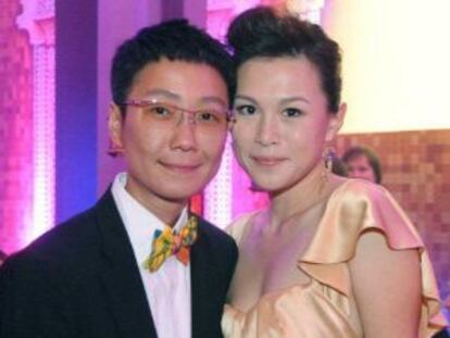 Gigi Chao, con su pareja Sean Eav.