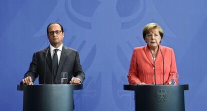 Hollande y Merkel.