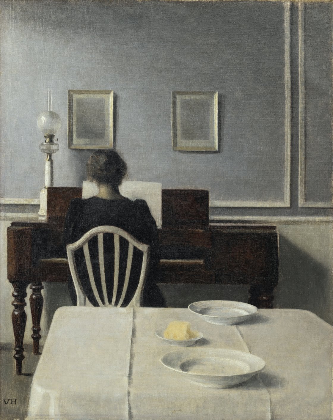 'Interior con mujer al piano, Strandgade 30', de Vilhelm Hammershøi  (1901).
