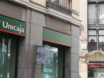 Una de las oficinas de Unicaja en Madrid.