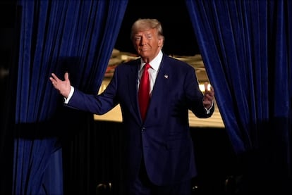 Republican presidential candidate Donald Trump arrives at a rally in Tempe, Arizona, on October 24.