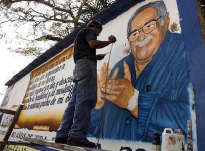 Un mural de García Márquez en Aracataca.