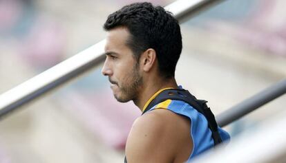 Pedro, Pedro, durante un entrenamiento en Sant Joan Desp&iacute; el pasado 13 de agosto.