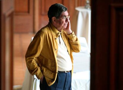 Óscar Arias, después de una ronda de negociaciones el pasado 19 de julio.