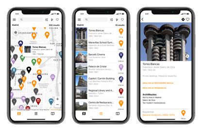 En archimaps se puede ver ubicación, fechas y autoría de las obras arquitectónicas.