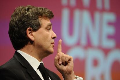 El ministro Montebourg, en un acto de campaña.