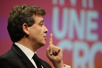 El ministro Montebourg, en un acto de campa&ntilde;a.