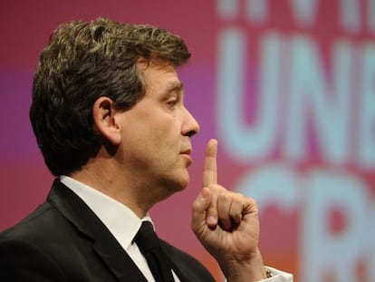 El ministro Montebourg, en un acto de campa&ntilde;a.