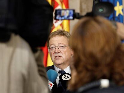 Ximo Puig, esta mañana en la Generalitat valenciana.