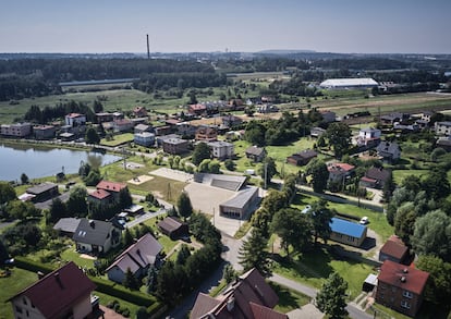 Vista aérea del Centro de Actividades de Rybnik, al sur de Polonia.