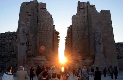 Solsticio de invierno en el templo de Karnak, en Luxor (Egipto).