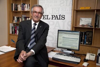 Xavier Trias, candidato convergente al Ayuntamiento de Barcelona, en la redacción de EL PAIS de Barcelona.