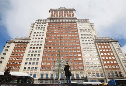 Fachada del Edificio Espa&ntilde;a, protagonista del documental de V&iacute;ctor Moreno. 