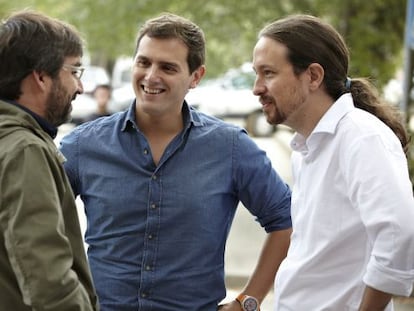 Évole, Rivera i Iglesias en un moment del programa.