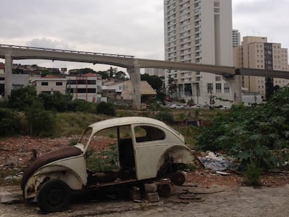 Obra no monotrilho na zona sul de São Paulo.