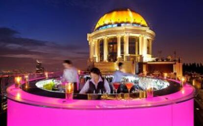 Barra del Skybar, en Bangkok.