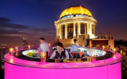 Barra del Skybar, en Bangkok.