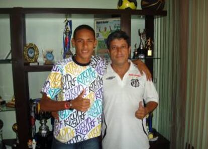 Neymar, já adolescente, e Reginaldo Fino.