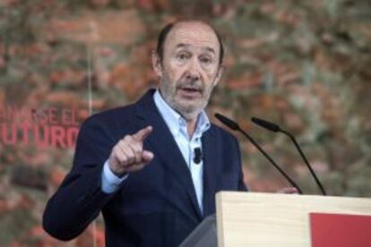 Rubalcaba, durante su intervención ayer en el diálogo 'Ganarse otra fiscalidad'.