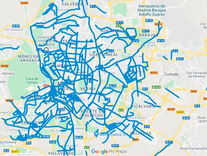 Captura del mapa elaborado por el Ayuntamiento sobre las calles limpias de nieve.