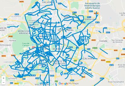 Captura del mapa elaborado por el Ayuntamiento sobre las calles limpias de nieve.