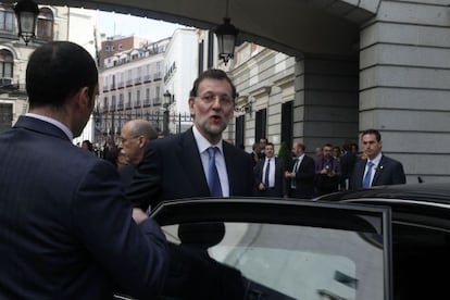 Mariano Rajoy esta mañana en el Congreso de los Diputados.