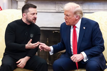 Momentos de tensión entre el presidente ucraniano, Volodímir Zelenski, y el presidente estadounidense, Donald Trump, durante su reunión en el Despacho Oval de la Casa Blanca.
