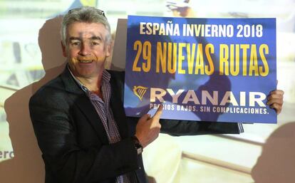 Michael O&rsquo;Leary presenta las nuevas rutas de Ryanair en Espa&ntilde;a.